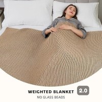 Lagraty Knitted Weighted Blanket 50X60 7Lbs Cooling Chunky Knit Heavy Blanket For Adults Braided Crochet Throw Thick Cabl