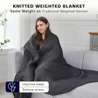 Lagraty Knitted Weighted Blanket 60X80 20Lbs Cooling Chunky Knit Heavy Blanket For Adults Braided Crochet Throw Thick Cab