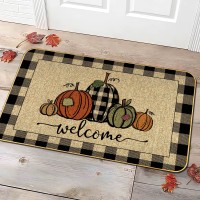 Fall Welcome Door Mat Pumpkin Floor Mat Autumn Seasonal Harvest Mat For Entrance Indoor And Outdoor Personalized Mats Antislip