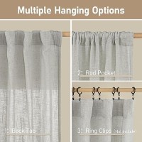 Lamit Natural Linen Curtains For Bedroom 84 Inch Faux Linen Textured Light Filtering Drapes Back Tab And Rod Pocket Window Pane