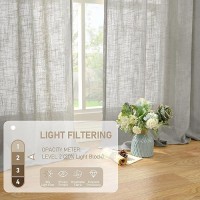 Lamit Natural Linen Curtains For Bedroom 84 Inch Faux Linen Textured Light Filtering Drapes Back Tab And Rod Pocket Window Pane