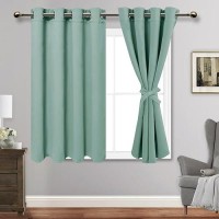 Jiuzhen Light Sage Blackout Curtains With Tiebacks Thermal Insulated Light Blocking And Noise Reducing Grommet Curtains For And