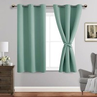 Jiuzhen Light Sage Blackout Curtains With Tiebacks Thermal Insulated Light Blocking And Noise Reducing Grommet Curtains For And