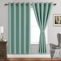 Jiuzhen Light Sage Blackout Curtains With Tiebacks Thermal Insulated  Light Blocking And Noise Reducing Grommet Curtains For And Living Room  Set Of 2 Window Curtain Panels  60 X 72 Inch Length