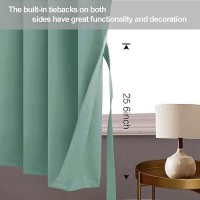 Jiuzhen Light Sage Blackout Curtains With Tiebacks Thermal Insulated Light Blocking And Noise Reducing Grommet Curtains For And