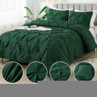 Andency California King Comforter Set Dark Green 104X96Inch Pinch Pleat Cal King Comforter Set 3 Pieces Oversized King Pintu