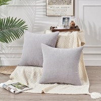 Gawamay Decorative Square Throw Pillow Covers 18X18 Inch Set Of 2 Super Soft Chenille Pillows Farmhouse Fall Pillowcase For Liv