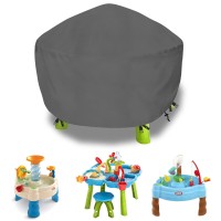 Aacabo Kids Water Table Cover Fit Step2 Rain Showers Splash Pond Water Table,Waterproof Dust Proof Anti-Uv Outdoor Toys Cover-Grey,Cover Only