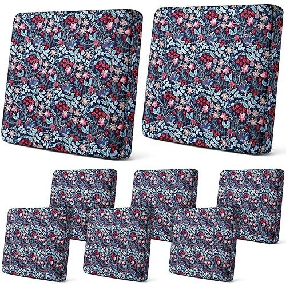 Newwiee 8Pcs Patio Stretch Sofa Cushion Cover Outdoor Cushion Cover Replacement Patio Furniture Cushions Couch Slipcovers Chair Seat Cover Soft Flexibility Protector(Retro Color  Paisley)