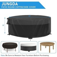 Jungda Outdoor Round Coffee Table Cover 40 Inch Waterproof Patio Round Table Covers Heavy Duty Outdoor Furniture Cover 40 X 18