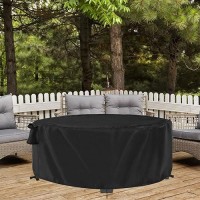 Jungda Outdoor Round Coffee Table Cover 40 Inch Waterproof Patio Round Table Covers Heavy Duty Outdoor Furniture Cover 40 X 18