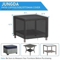 Jungda Outdoor Square Coffee Table Cover 36 Inch Waterproof Patio Table Cover Heavy Duty Outdoor Ottoman Covers Furniture Cover