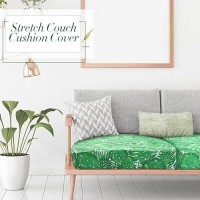 Newwiee 8Pcs Patio Stretch Sofa Cushion Cover Outdoor Cushion Cover Replacement Patio Furniture Cushions Couch Slipcovers Chair Seat Cover Soft Flexibility Protector(Green  Monstera)