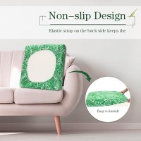 Newwiee 8Pcs Patio Stretch Sofa Cushion Cover Outdoor Cushion Cover Replacement Patio Furniture Cushions Couch Slipcovers Chair Seat Cover Soft Flexibility Protector(Green  Monstera)