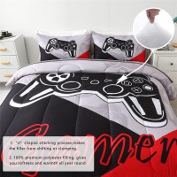 Kakki 4 Piece Boys Twin Gamer Comforter Set With Sheets 3D Colorful Video Game Controller Comforter For Kids Teen All Season S