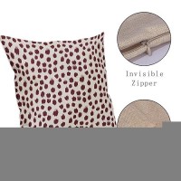 Burgundy Cream Pillow Covers 18X18 Set Of 2 Boho Design Polka Dot Throw Pillows Modern Brush Strokes Print Decorative Outdoor Pi