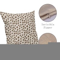 Brown Cream Pillow Covers 20X20 Set Of 2 Boho Design Polka Dot Throw Pillows Modern Brush Strokes Print Decorative Outdoor Pillo