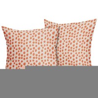 Orange Cream Pillow Covers 16X16 Set Of 2 Boho Design Polka Dot Throw Pillows Modern Brush Strokes Print Decorative Outdoor Pill