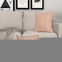 Orange Cream Pillow Covers 16X16 Set Of 2 Boho Design Polka Dot Throw Pillows Modern Brush Strokes Print Decorative Outdoor Pill