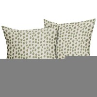 Sage Green Cream Pillow Covers 16X16 Set Of 2 Boho Design Polka Dot Throw Pillows Modern Brush Strokes Print Decorative Outdoor