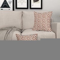 Burnt Orange Cream Pillow Covers 16X16 Set Of 2 Boho Design Polka Dot Throw Pillows Modern Brush Strokes Print Decorative Outdoo