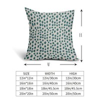 Teal Cream Pillow Covers 18X18 Set Of 2 Boho Design Polka Dot Throw Pillows Modern Brush Strokes Print Decorative Outdoor Pillow