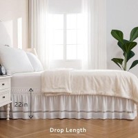 Miye Wrap Around Ruffled Lace Bed Skirt Elastic Dust Ruffle With Adjustable Belts Easy To Put On Bed Frame Cover Machine Was