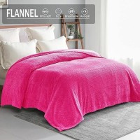 Exclusivo Mezcla Hot Pink Fleece King Size Blanket For Bed Super Soft Cozy Blankets With Decorative Wave Textured Lightweight