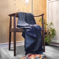 Seren Velvet And Plush Throw 50 X 60 In Dark Blue