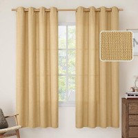 Lamit 72 Inch Linen Curtains For Bedroom Grommet Thick Linen Textured Privacy Drapes Light Filtering Window Treatments Curtains