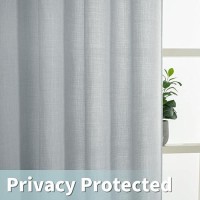 Lamit Linen Curtains 90 Inch For Bedroom Grommet Thick Linen Textured Sheer Curtains Light Filtering Privacy Window Curtains Fo