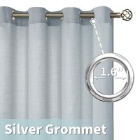 Lamit Linen Curtains 90 Inch For Bedroom Grommet Thick Linen Textured Sheer Curtains Light Filtering Privacy Window Curtains Fo