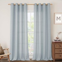 Lamit Linen Curtains 95 Inch For Bedroom Grommet Thick Linen Textured Sheer Curtains Light Filtering Privacy Window Curtains Fo