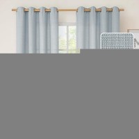 Lamit Faux Linen Curtains For Bedroom Grommet Thick Linen Drapes Light Filtering Privacy Sheer Window Curtains For Living Room