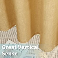 Lamit Burlap Linen Curtains 95 Inch For Bedroom Grommet Thick Linen Textured Sheer Curtains Light Filtering Privacy Door Curtai