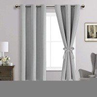 Jiuzhen Sliver Grey Blackout Curtains For Bedroom Light Blocking And Noise Reducing Grommet Curtains For Living Room Darkening