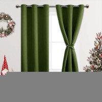 Jiuzhen Olive Green Blackout Curtains For Bedroom Light Blocking And Noise Reducing Grommet Curtains For Living Room Darkening