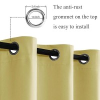 Jiuzhen Light Yellow Blackout Curtains For Bedroom Light Blocking And Noise Reducing Grommet Curtains For Living Room Darkenin