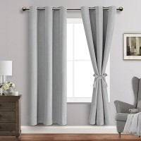 Jiuzhen Sliver Grey Blackout Curtains For Bedroom Light Blocking And Noise Reducing Grommet Curtains For Living Room Darkening