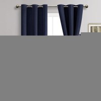 Jiuzhen Navy Blackout Curtains For Bedroom Light Blocking And Noise Reducing Grommet Curtains For Living Room Darkening Curtai