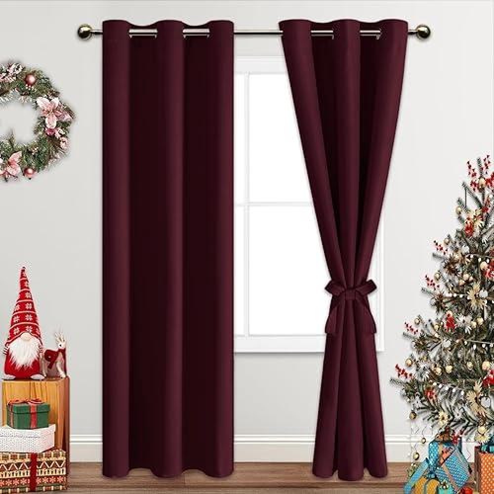 Jiuzhen Blackout Curtains For Bedroom Thermal Insulated Light Blocking And Noise Reducing Grommet Room Darkening Curtains 84