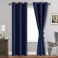 Jiuzhen Blackout Curtains For Bedroom Light Blocking And Noise Reducing Grommet Room Darkening Curtains 84 Inch Length 2 Panel