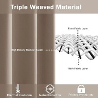 Jiuzhen Taupe Blackout Curtains For Bedroom Light Blocking And Noise Reducing Grommet Curtains For Living Room Darkening Curta