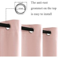 Jiuzhen Blush Pink Blackout Curtains For Bedroom Light Blocking And Noise Reducing Grommet Curtains For Living Room Darkening