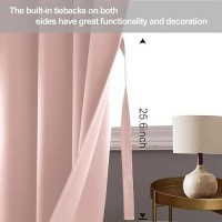 Jiuzhen Blush Pink Blackout Curtains For Bedroom Light Blocking And Noise Reducing Grommet Curtains For Living Room Darkening