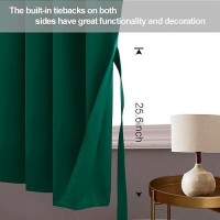 Jiuzhen Forest Green Blackout Curtains For Bedroom Light Blocking And Noise Reducing Grommet Curtains For Living Room Darkenin