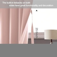 Jiuzhen Blush Pink Blackout Curtains For Bedroom Light Blocking And Noise Reducing Grommet Curtains For Living Room Darkening C