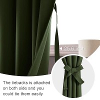 Jiuzhen Olive Green Curtains For Bedroom Thermal Insulated Light Blocking Curtains Rod Pocket Curtains For Nursery Room Curt