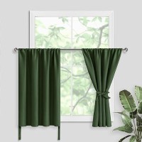 Jiuzhen Tier Curtains 36 Inch Length With 2 Tiebacks Kitchen Half Window Privacy Curtain Tiers For Windowsbathroom Shades The