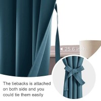 Jiuzhen Blackout Curtains For Bedroom Curtain Drapes Set Of 2 Panels With Tiebacks Thermal Insulated Room Darkening Noise Red